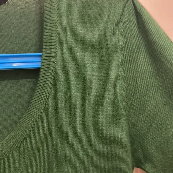 Mango sweater / jersey with stretch, U-neck and long sleeves in green! Size UK L - Picture 6 of 13